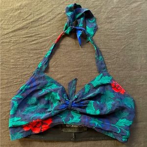 Great floral halter top from Reformation size medium/large no flaws crop top
